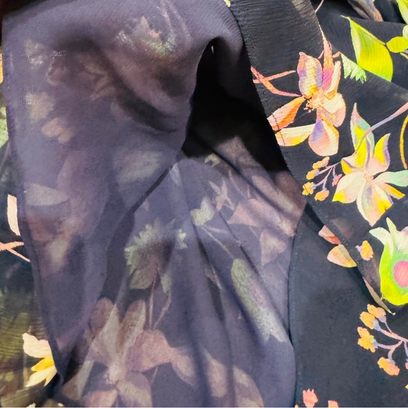 New Tanya Taylor Violet Garden-Print Off-The-Shoulder Silk Top, Size 0 - Picture 13 of 15